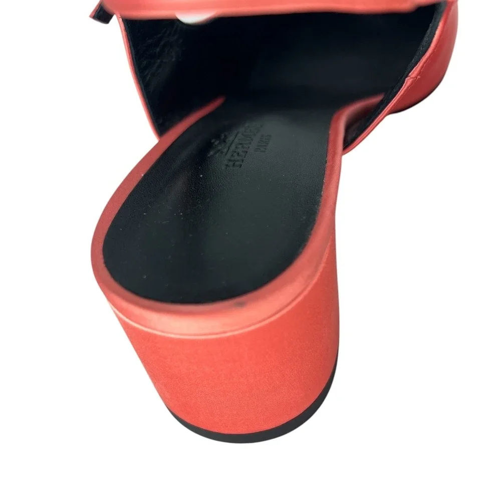 Hermes Jackie 50 Satin Crepe Slingback Pumps Rose Peche Size 41